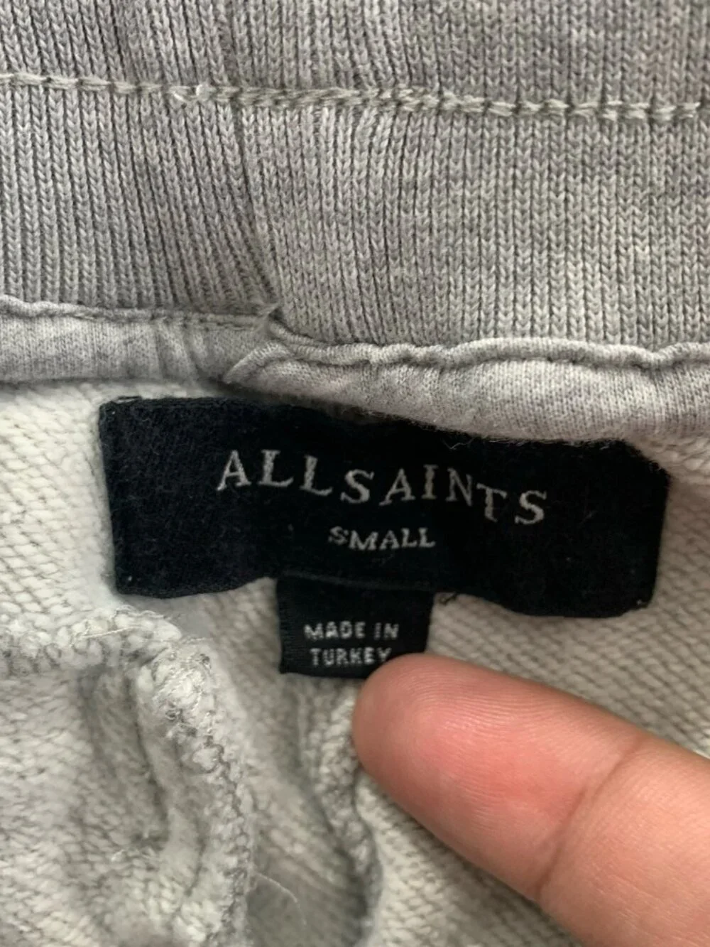 AllSaints Joshua Sweatpants Mens Small Gray Cotton Drawstring Jogger Casual